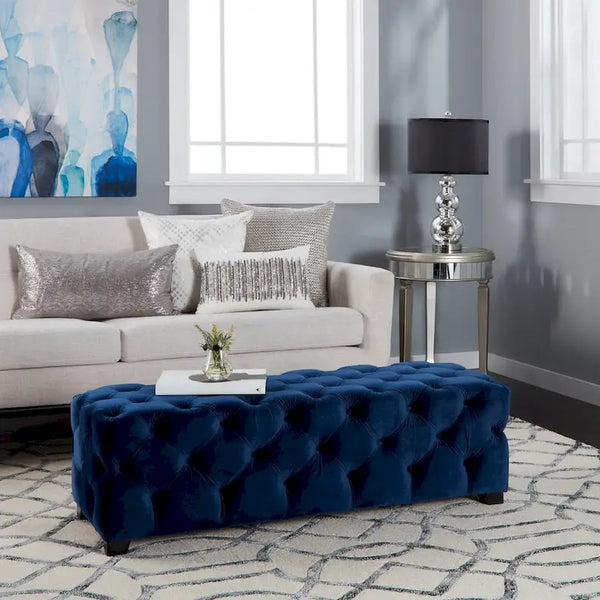 Christopher Knight Home Piper Glam Tufted Velvet Ottoman Bench