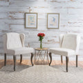 Set of 2 Niclas Wingback Studded Fabric Accent Chairs by Christopher Knight Home