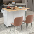 Mobile Kitchen Island on Wheels with Solid Wood Top and Locking Casters