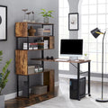 Modern Computer Desk with 5-Tier Shelves – Space-Saving Rotatable Workstation