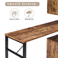 Modern Computer Desk with 5-Tier Shelves – Space-Saving Rotatable Workstation