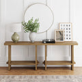 Nathan James Virgo Farmhouse 2-Tier Console Table with Wire-Brushed Wood Finish