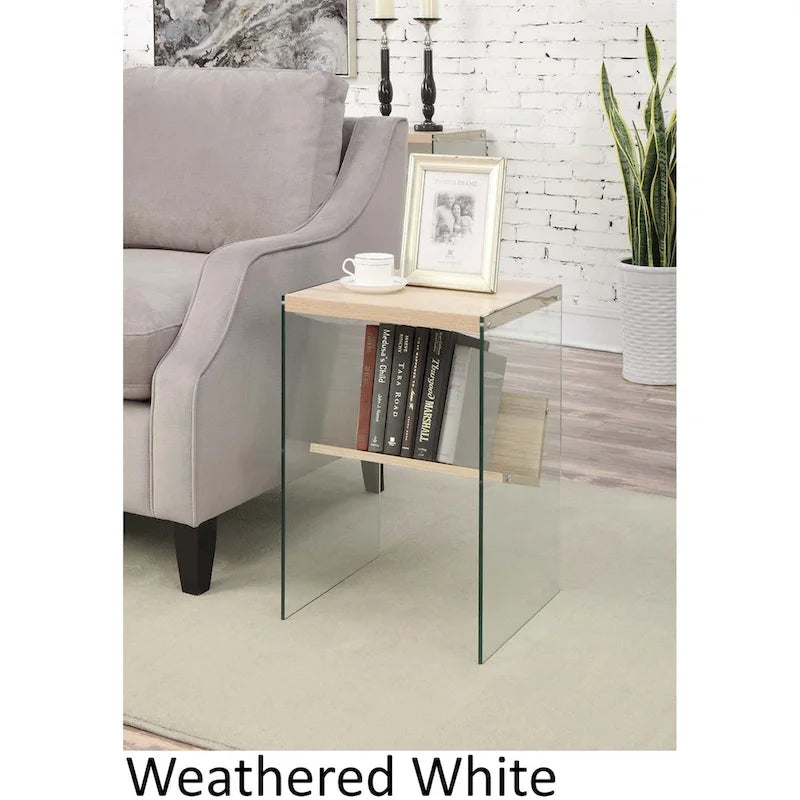 SoHo Glass End Table with Shelf by Convenience Concepts