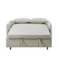 Convertible Sofa Bed Loveseat with Adjustable Backrest, Storage Pockets, and 2 Soft Pillows