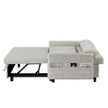 Convertible Sofa Bed Loveseat with Adjustable Backrest, Storage Pockets, and 2 Soft Pillows