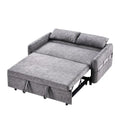 Convertible Sofa Bed Loveseat with Adjustable Backrest, Storage Pockets, and 2 Soft Pillows