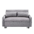 Convertible Sofa Bed Loveseat with Adjustable Backrest, Storage Pockets, and 2 Soft Pillows