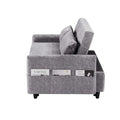 Convertible Sofa Bed Loveseat with Adjustable Backrest, Storage Pockets, and 2 Soft Pillows