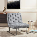 Corvus Savannah Tufted Velvet Lounge Chair with Upholstered Accent