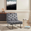 Corvus Savannah Tufted Velvet Lounge Chair with Upholstered Accent