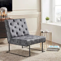 Corvus Savannah Tufted Velvet Lounge Chair with Upholstered Accent