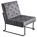 Corvus Savannah Tufted Velvet Lounge Chair with Upholstered Accent