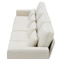 Merax 104 Modern 4-Seater Linen Sofa with Armrest Pockets and 4 Pillows - Minimalist Design