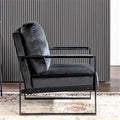 Hosam 25.4 Velvet Upholstered Chair with Metal Arms