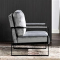 Hosam 25.4 Velvet Upholstered Chair with Metal Arms