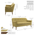 Porthos Home Ruth Small Fabric Loveseat Sofa with Rubberwood Frame