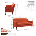 Porthos Home Ruth Small Fabric Loveseat Sofa with Rubberwood Frame