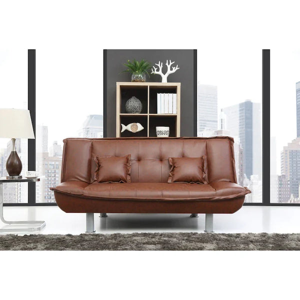 Lionel Faux Leather Convertible Sofa