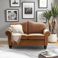 Angel Transitional Genuine Leather Sofa with Tufted Backrest by HULALA HOME
