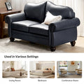Angel Transitional Genuine Leather Sofa with Tufted Backrest by HULALA HOME