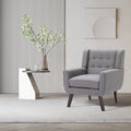 Contemporary Linen Button-Tufted Accent Chair