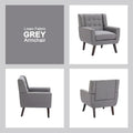 Contemporary Linen Button-Tufted Accent Chair