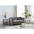 Velvet Button-Tufted Pompano Loveseat
