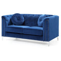 Velvet Button-Tufted Pompano Loveseat