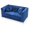 Velvet Button-Tufted Pompano Loveseat