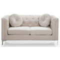 Velvet Button-Tufted Pompano Loveseat