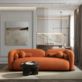 Milet Contemporary Curved Arm Sofa in Luxurious Boucle Fabric