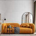 Milet Contemporary Curved Arm Sofa in Luxurious Boucle Fabric
