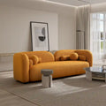 Milet Contemporary Curved Arm Sofa in Luxurious Boucle Fabric