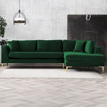 Mae Velvet Corner Sectional Sofa in Mid-Century Modern Style