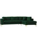 Mae Velvet Corner Sectional Sofa in Mid-Century Modern Style