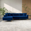 Mae Velvet Corner Sectional Sofa in Mid-Century Modern Style
