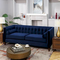 Jack 84 Mid-Century Modern Tuxedo Sofa with Decorative Bolster Pillows