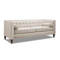 Jack 84 Mid-Century Modern Tuxedo Sofa with Decorative Bolster Pillows