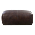 Poly & Bark Denver Leather Ottoman - Authentic Full Grain Italian Leather