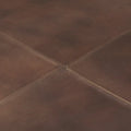 Minara Black Genuine Leather Ottoman with Gold Metal Base - 36-Inch Square