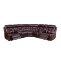Mid-Century Modern Faux Leather Reclining Sectional Sofa