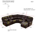 Mid-Century Modern Faux Leather Reclining Sectional Sofa