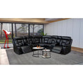 Mid-Century Modern Faux Leather Reclining Sectional Sofa