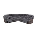 Mid-Century Modern Faux Leather Reclining Sectional Sofa