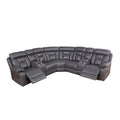 Mid-Century Modern Faux Leather Reclining Sectional Sofa