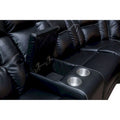 Mid-Century Modern Faux Leather Reclining Sectional Sofa