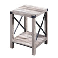 Ledel Rustic Farmhouse Accent End Table with Storage Shelf