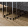 Chrome and White Glass Top Accent Table