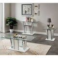Furniture of America del Rio Contemporary Glass Top 2-Piece Accent Table Set