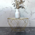 Malibu 22 Modern Octagonal Coffee Table with Tempered Glass Top and Durable Metal Geometric Base for Living Room or Office